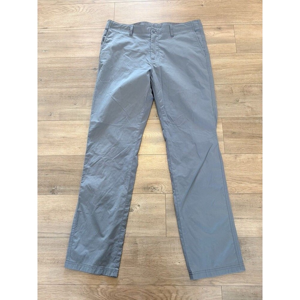 Duck Head Chino Pants Mens Size 36x34 Gray Khaki Classic Fit Stretch